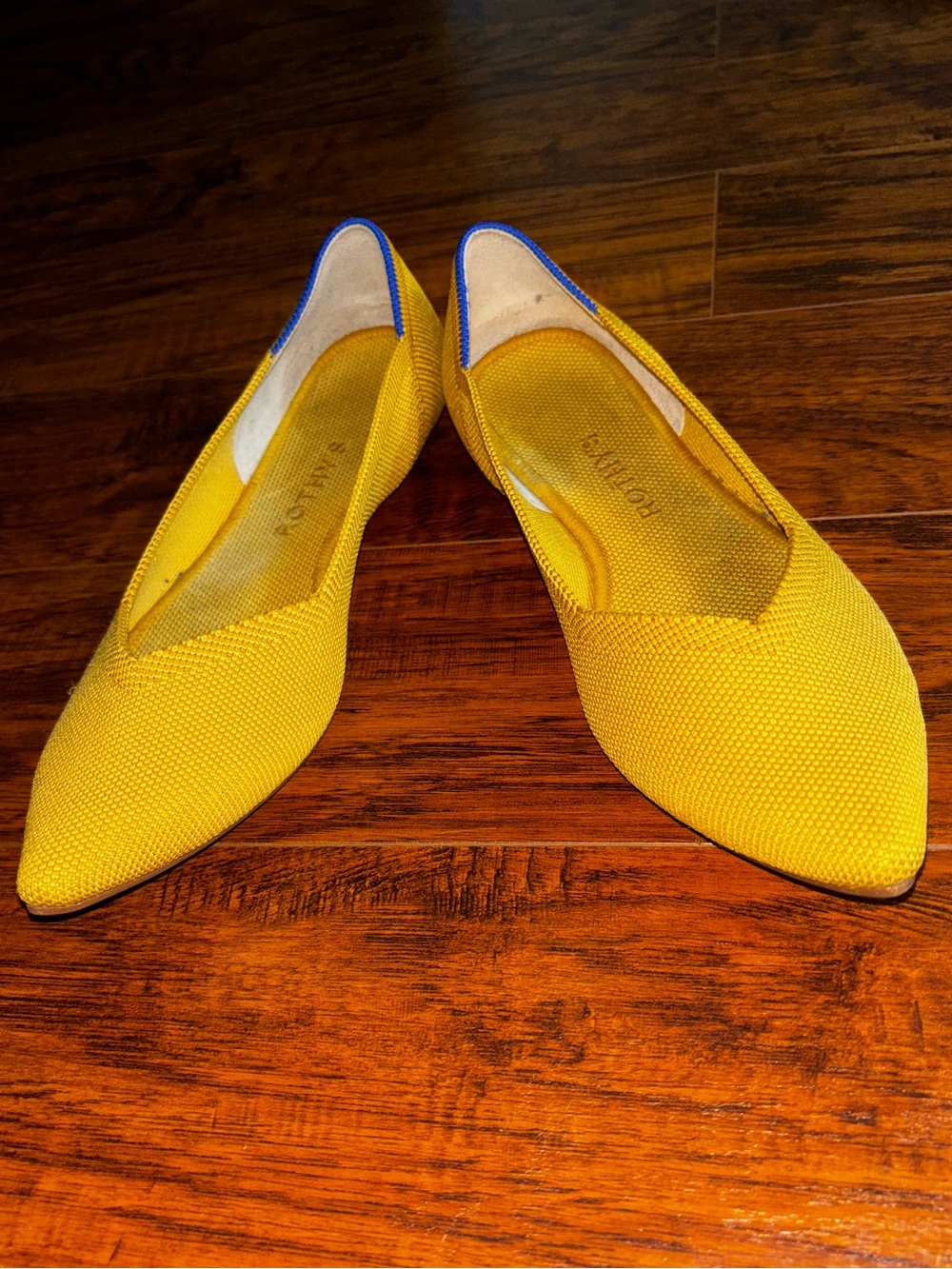 Rothy’s The Point Marigold Yellow Ballet Flats Size 9 Knit Pointed Toe Slip-Ons